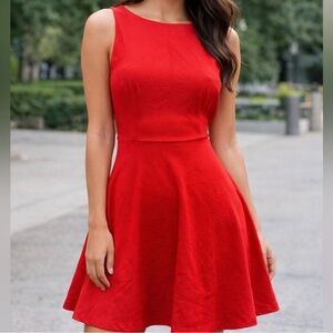 American Apparel Y2K Ponte sleeveless skater red Mini Dress NWT